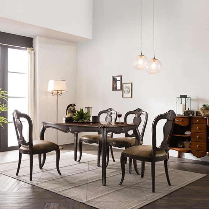 리체갤러리 프렌치 엔틱 디자인 가구엘라 그레이 식탁테이블, 단품