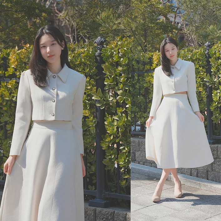 비비디아 Bibidia 봄신상 여성 정장 자켓 롱 치마세트 투피스 오피스룩 하객룩 고급원단 S2XL 5456