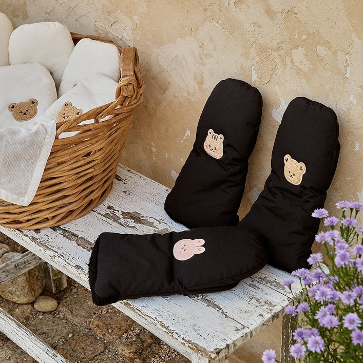 돗투돗 유모차 방한 핸드머프, 1개, 돗람이(블랙)