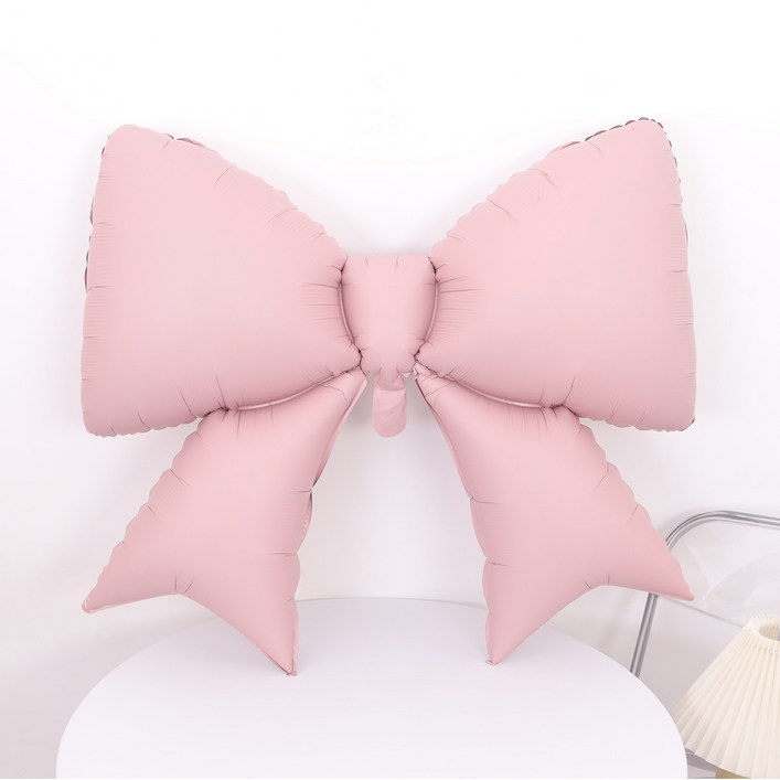 CEUQIESO 핑크 리본 모양 풍선, 일반 이벤트, 생일 파티 발렌타인 데이 장식용 ,총 4개