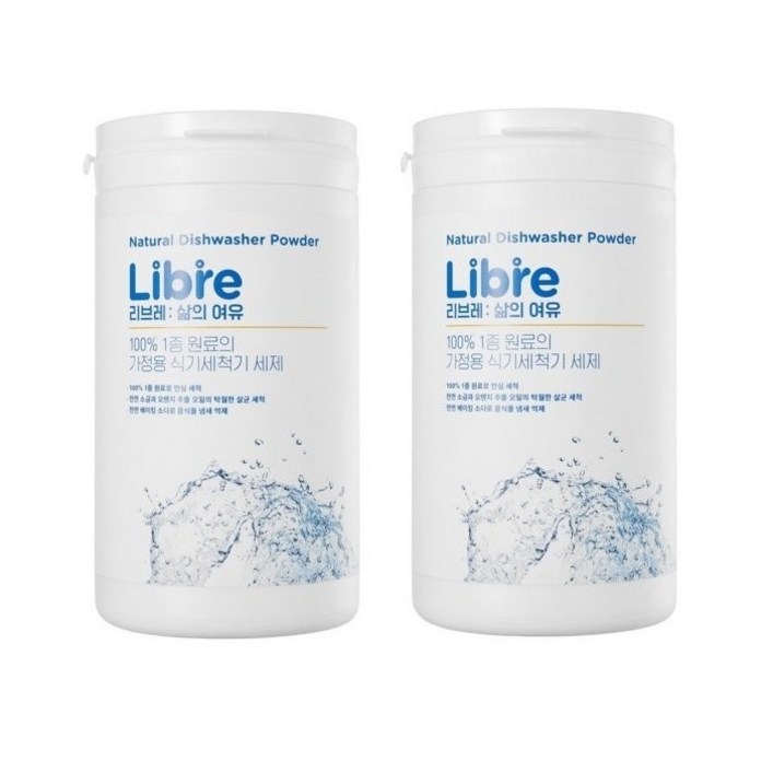 리브레 가정용 식기세척기 세제세제 1kg 2개 셋트 100 1종원료, 2개, 1kg 리브레 가정용 식기세척기 세제세제 1kg 2개 셋트 100 1종원료, 2개, 1kg