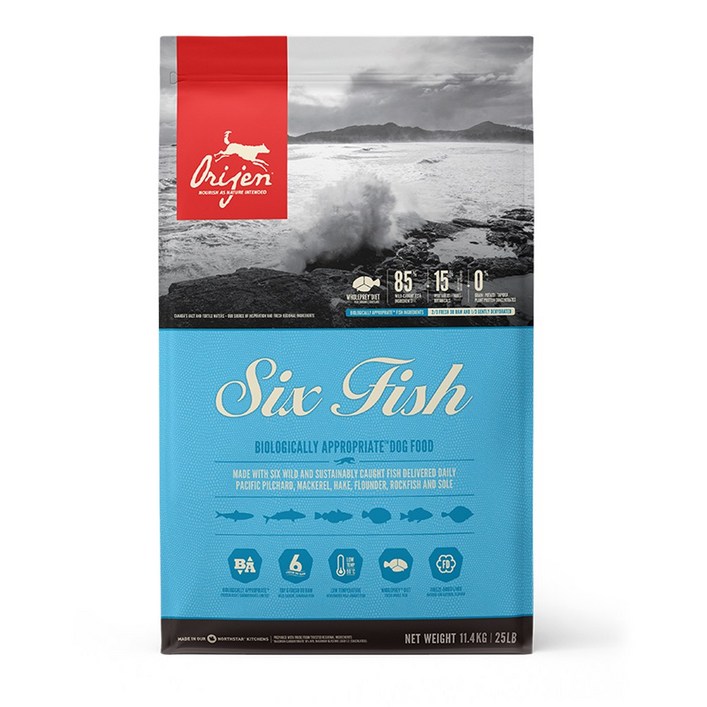 오리젠 식스 피쉬 독, 1개, 11.4kg