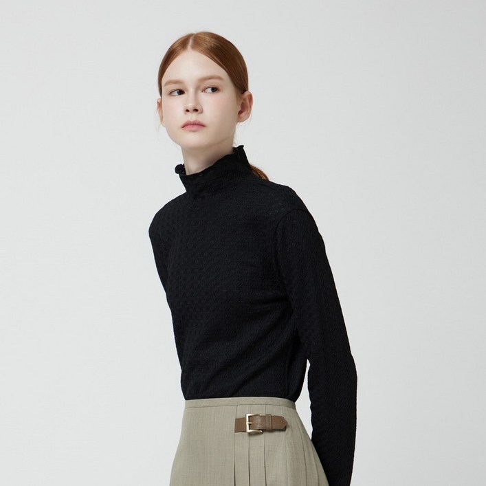 레이스 하이넥 티셔츠C254PSM054