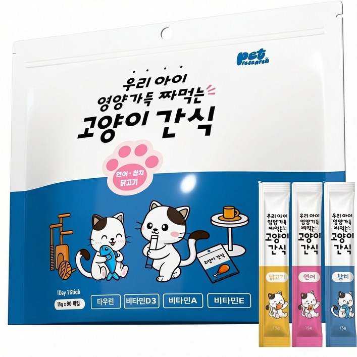 펫리서치 짜먹는 고양이 간식 츄