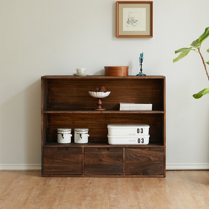 고재선반 엔틱 책장 정리대 클래식 다용도 거실 진열대 벽선반 수납 인테리어 빈티지