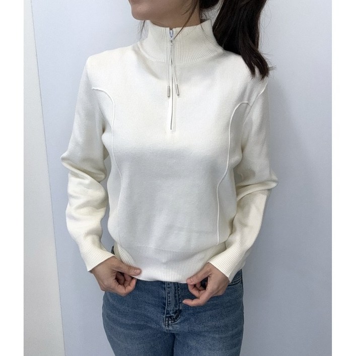 봄신상 2color반집업 오버넥 터틀넥 골지니트