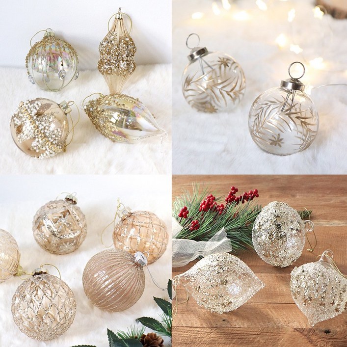 트리 장식 오너먼트 크리스마스 골드 볼 유리 5종