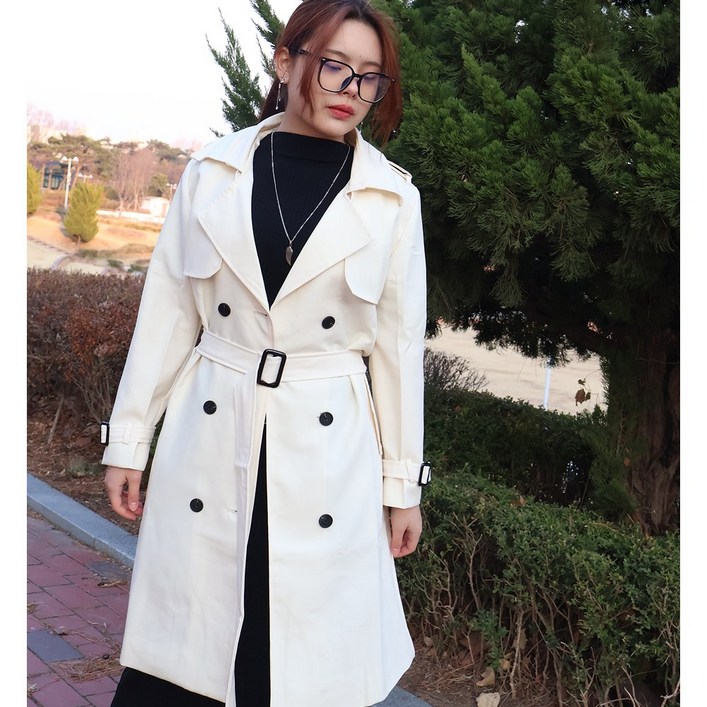 여성 캐주얼 트렌디 데일리 숏 봄 트렌치