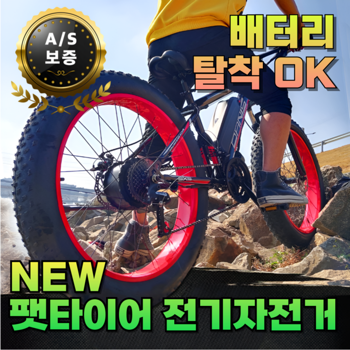 광폭랙 편한한 팻바이크 전기 자전거 자토바이 전동 스쿠터 출퇴근 배달 오프로드 광폭타이어, 화이트블루, 스틸