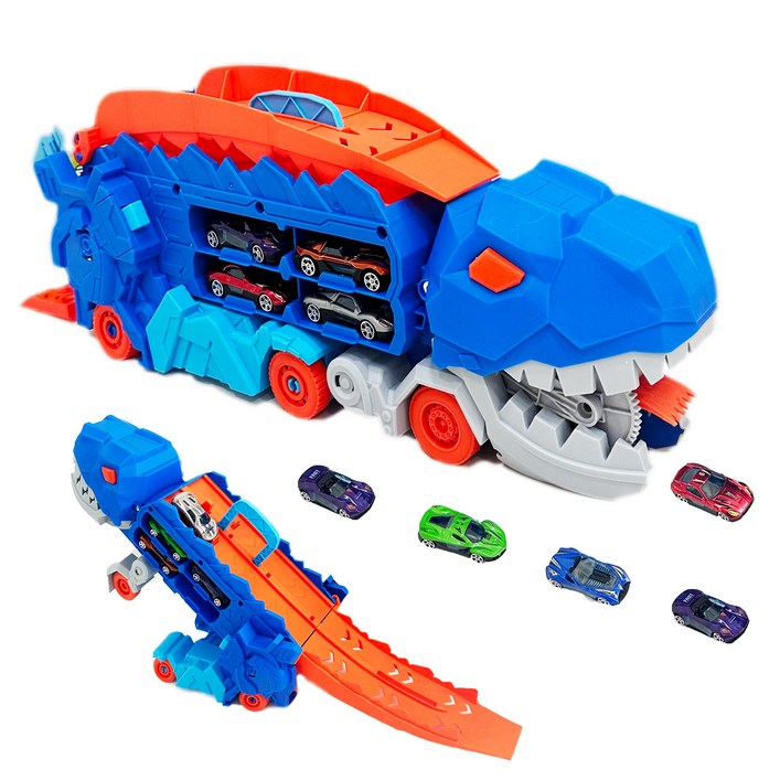 베비몽 우걱우걱 공룡 자동차 카캐리어 장난감 미니카 세트, 1개