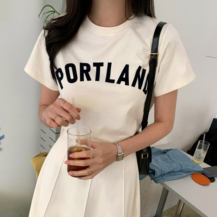 미아마스빈_페퍼러 레터링 프린팅 반팔 티셔츠