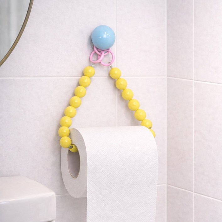 구슬 토퍼 비즈 휴지걸이 무타공 벽걸이 두루마리 홀더