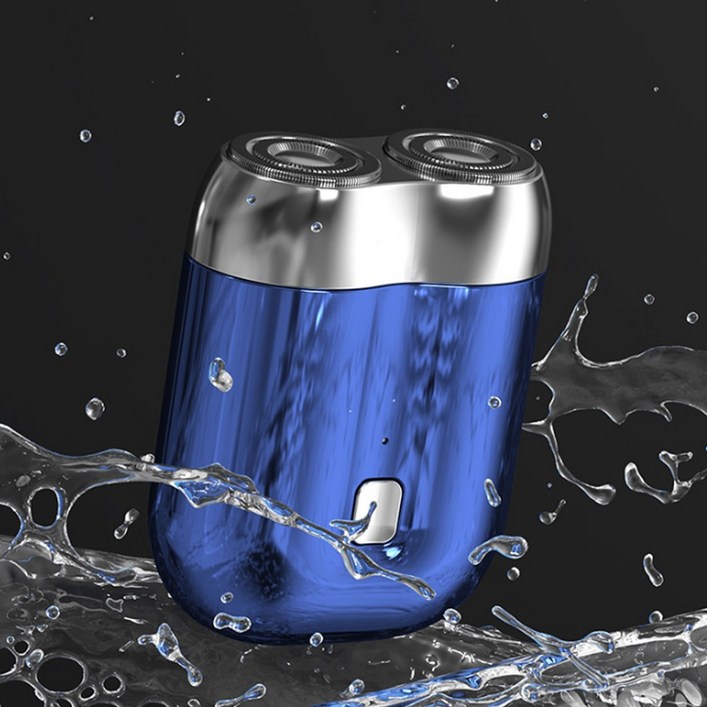 독일 기술 11 고품질 휴대용 더블헤드 전기 면도기 usb 충전 미니 면도기 자동 면도기 포장증정, 블루 1개입