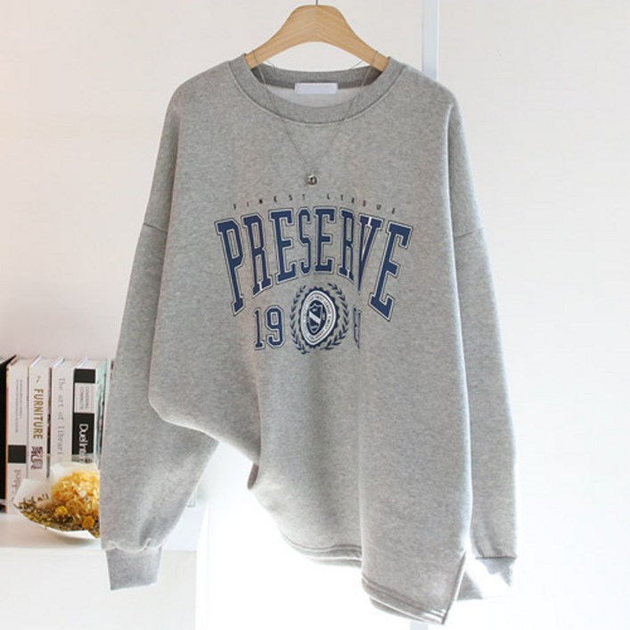 에스제이룩 여성용 기모스톤즈박스 오버핏 빅사이즈 긴팔 티셔츠 맨투맨 국내제작