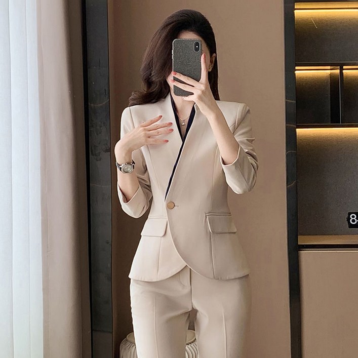 휠렉스 여성 정장 허리조임 오피스룩 패션 상하세트 JT417