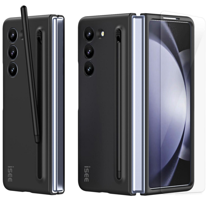 아이시isee 갤럭시 Z폴드37호환 슬림 액정보호 강화유리 일체형 케이스 with 터치펜