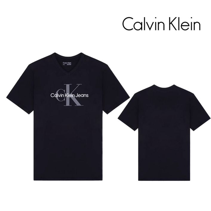 캘빈클라인 SS 릴렉스핏 아카이브 모노그램 브이넥 티셔츠 GC207