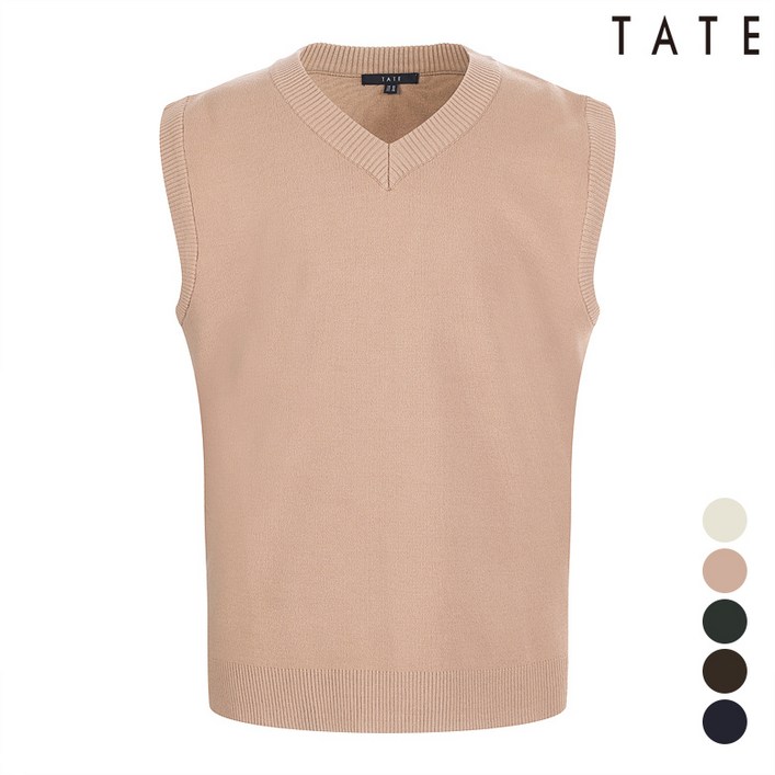 공용심플브이넥오버핏니트베스트KABW9USP030