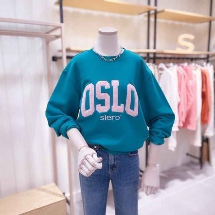 패션플러스시에로SK8TSF422OSLO 로고 맨투맨 티셔츠