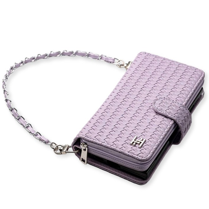 갤럭시 S26 울트라 지갑 케이스 위빙 가죽 패턴 지퍼 월렛 메쉬 휴대폰 다이어리