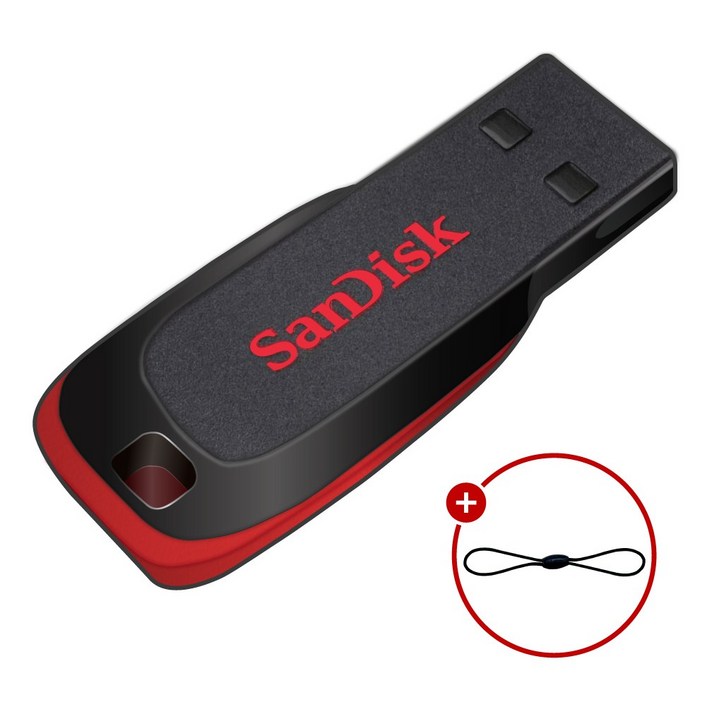 샌디스크 Cruzer Blade 크루저 블레이드 USB 2.0 SDCZ50-064GB + USB 고리줄