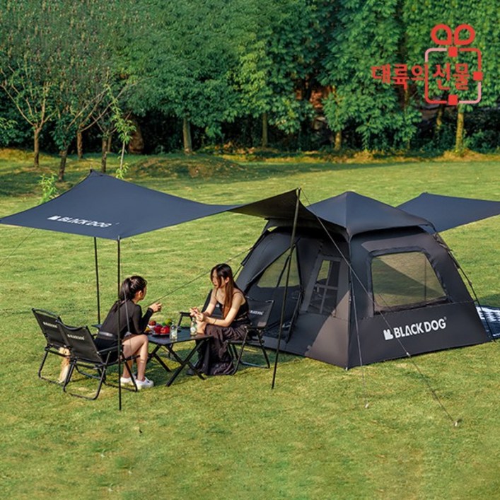 블랙독 대형 리빙쉘 블랙코팅 캠핑 그늘막 쉘터 원터치 텐트 캠핑 차박 야외 자동 팝업 텐트 CBD2450WS030 업그레이드
