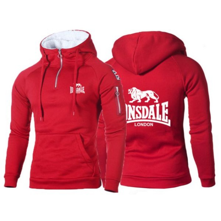 남자 후드 집업 남성 후드티 Lonsdale-남성 스웨터 풀오버 봄 가을 패션 재킷 힙합 브랜드 까마귀 캐주얼 스트리트웨어