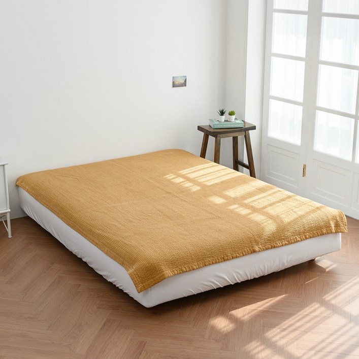 국산 순면침대패드 줄누비 피그먼트 누빔패드 침대패드겸이불 SS