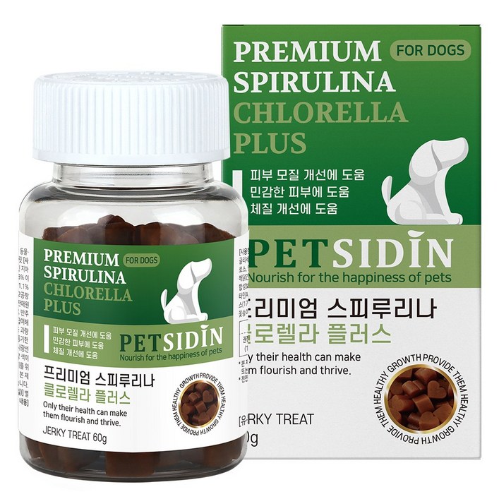펫시딘 스피루리나 클로렐라 강아지 피부 영양제, 스피루리나, 1개, 모질/민감한 피부/체질 개선