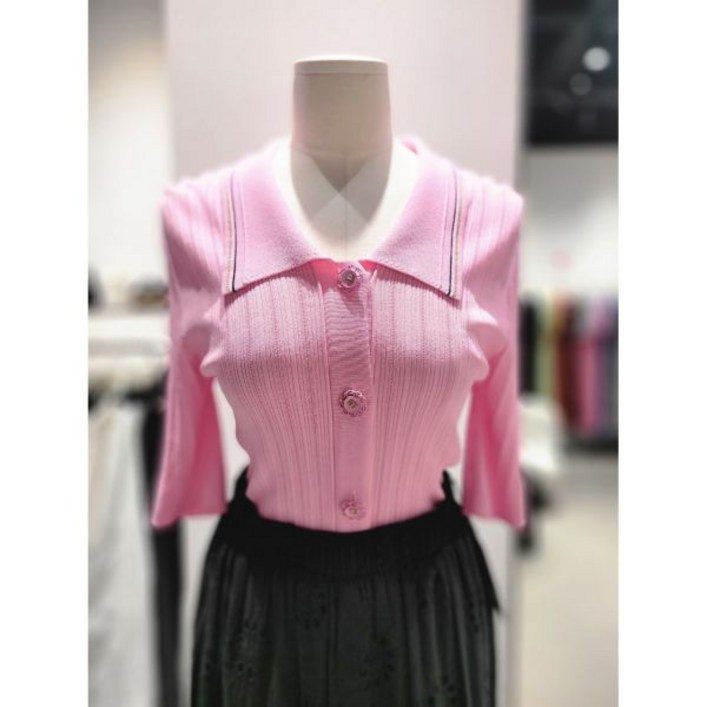 에고이스트 라인배색 카라 골지 가디건 EP2KG462