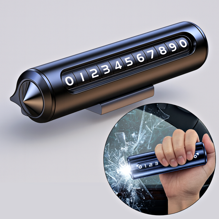 데이브릭스 SOS 비상망치 차량번호판, 1개, 블랙