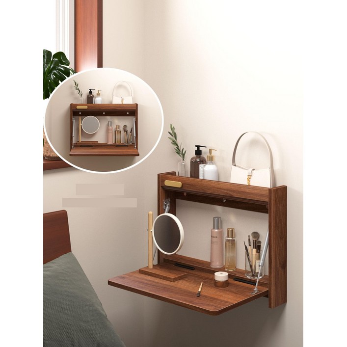 히든 데스크 틈새화장대 접이식 벽걸이 수납형 책상