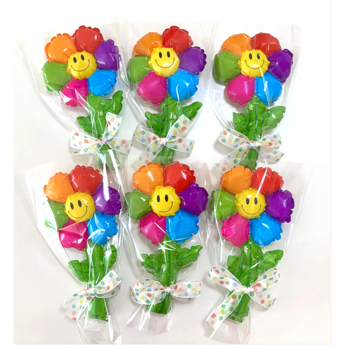 비비드 데이지 꽃다발 풍선 6p, 1세트 졸업 입학 학예회