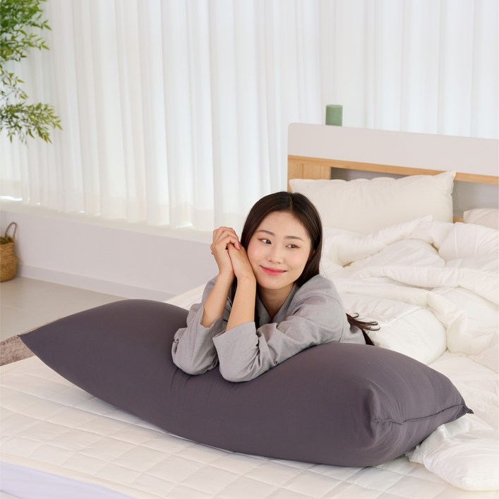 끌어안기 딱 좋은 크림 사각 바디필로우 방수형, 미드나잇 그레이 끌어안기 딱 좋은 크림 사각 바디필로우 방수형, 미드나잇 그레이