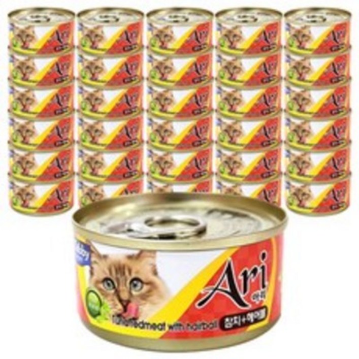 테비토퍼 아리 고양이 간식캔 생선 80g, 참치  타우린, 80g, 72개