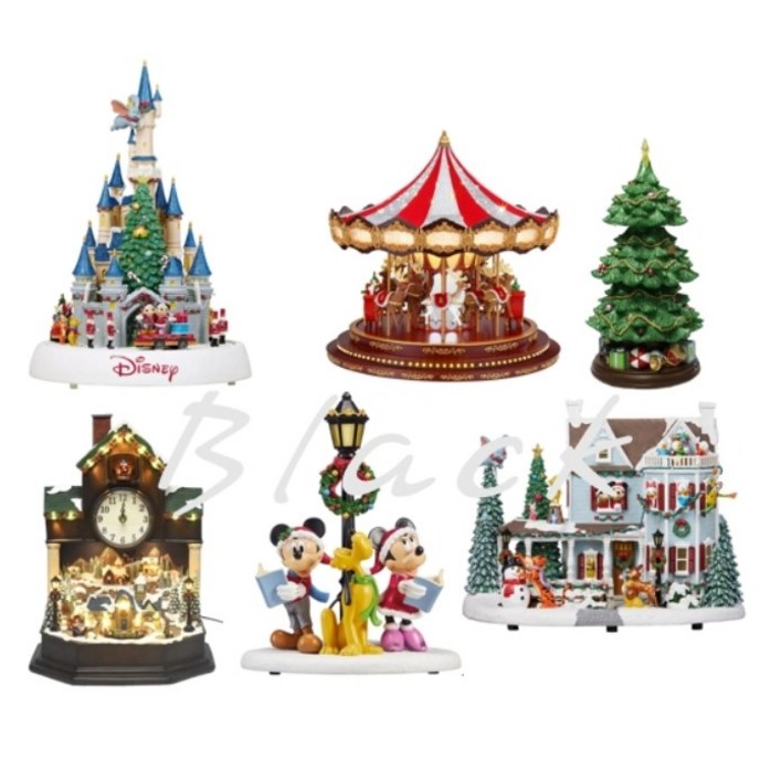 22년 제품 코스트코 디즈니 크리스마스 오르골 하우스페레이드 회전목마, 눈내리는마을 6825313201