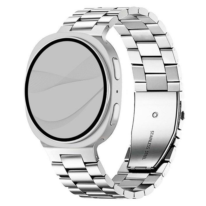 아이드 갤럭시워치 호환 클래식 메탈 스트랩 밴드, 유광실버