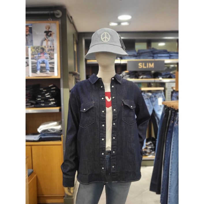 리바이스 여성 에센셜 웨스턴 데님셔츠 167860101NC