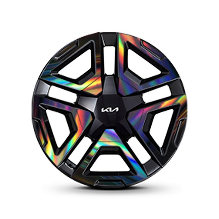 비브랜드와이앤유 기스방지 18인치 타이어 휠마스크 홀로그램 스티커 보호필름 2025 더뉴쏘렌토MQ4 호환, 블랙홀로그램, 1개