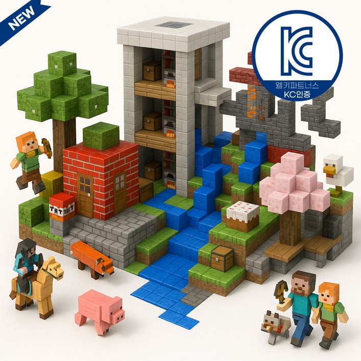 마인크래프트 자석 블럭 트리 하우스 정글 시리즈 마그네틱 큐브 피규어 장난감