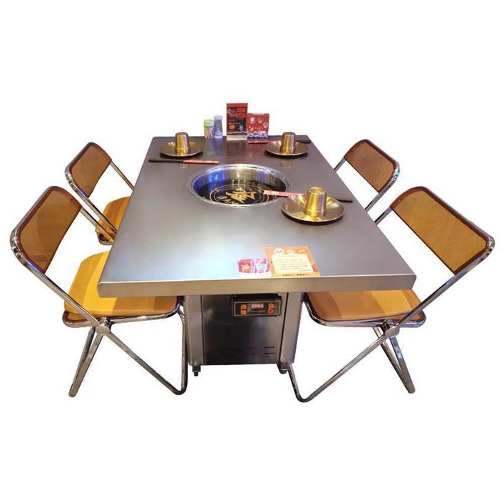 업소용 고깃집테이블 숯불테이블 사각 불판식탁 스텐, 1개