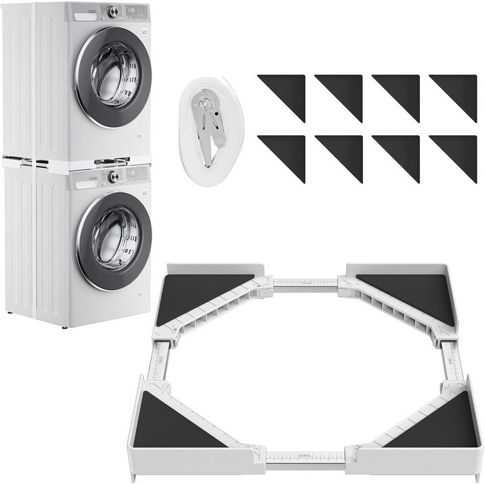 건조기 선반 세탁기 거치대 LG 삼성 드럼 무타공 직렬설치 스태킹 키트, 1개, J022JSXHJWH