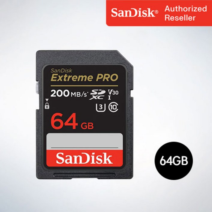 샌디스크 SD메모리카드 SDXC  Extreme Pro 익스트림 프로 UHS-I SDXXU 64GB - 쇼핑앤샵