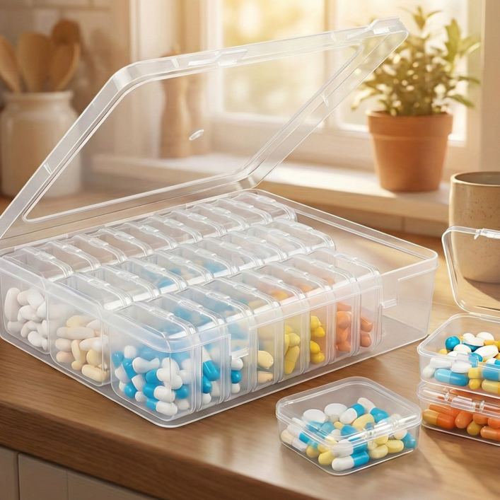InLoop 한달 약통 정리 보관함 투명 케이스