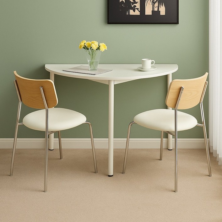 밀라 반원테이블 하프 포인트 반달 식탁