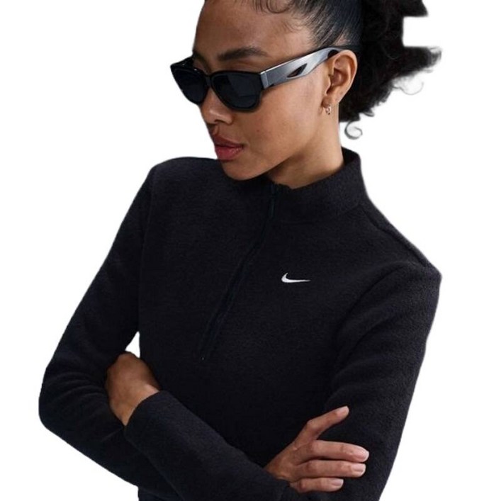 나이키 NSW 피닉스 플러시 여성 슬림 긴팔 코지 플리스 후리스 하프집 탑 FV8029 010 1615378