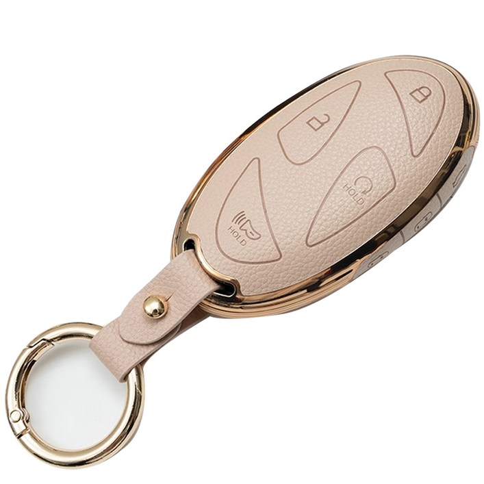 1+1 현대 그랜저 GN7 아이오닉 투싼 IX 아반떼 CN7 호환 조약돌 자동차 키케이스 차량용 스마트키 키홀더 TPU 가죽 키커버, 블랙+아이보리, 5버튼_TL20