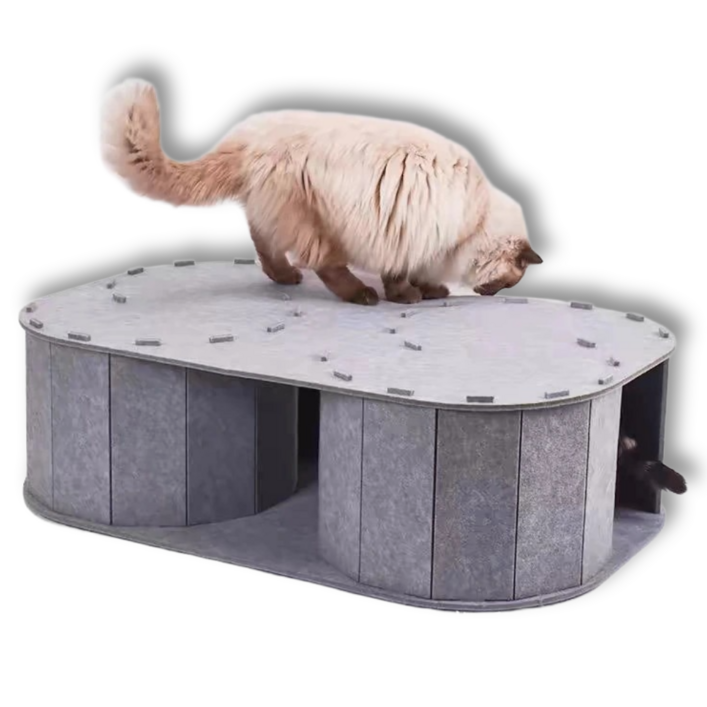 데일리테일 고양이 미로 터널 숨숨집 펠트 스크래쳐 동굴 하우스 간편 조립, 그레이, 3개
