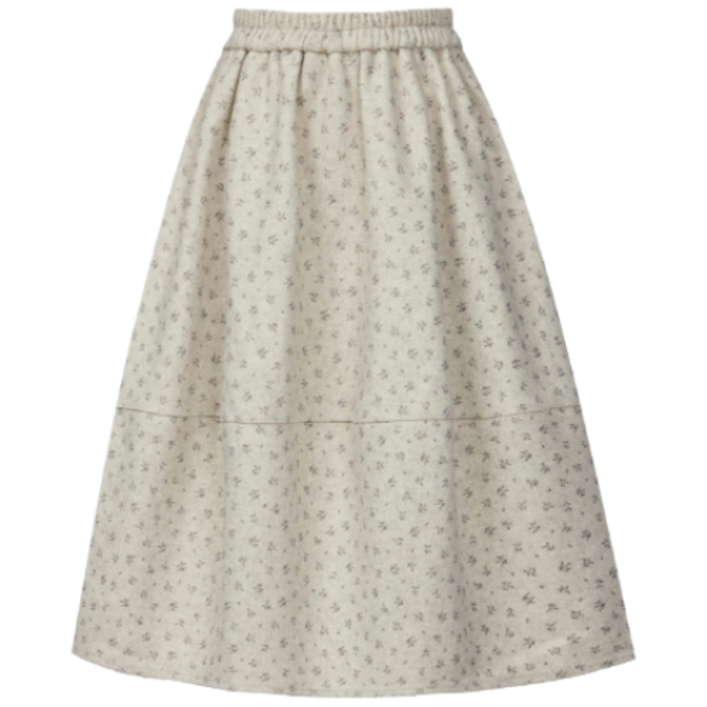 리프 나염 볼륨 모직 스커트INI5W1SK8301