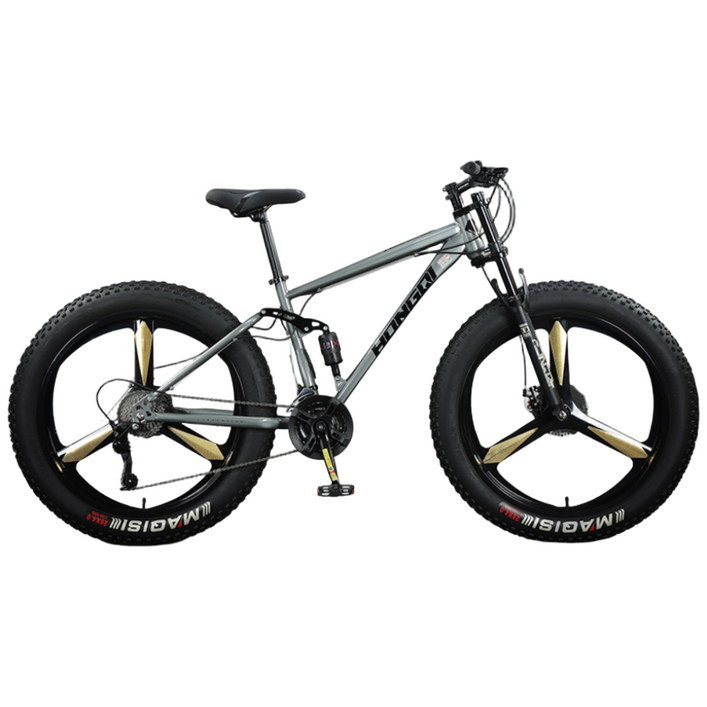 HQ 풀샥 팻바이크 오프로드 MTB 광폭 산악자전거, 다크그레이 스포크 휠, 1개